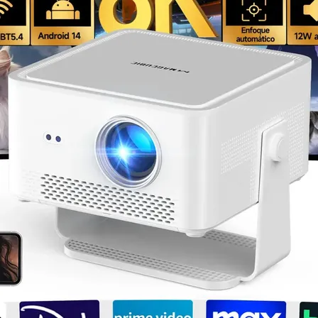 Magcubic projetor portátil profissional Hy450max ,Smart TV Android 14, Full Hd 1080p, Suporte para 4K, 8K Com Wi-fi 6 E Bluetooth 5.4,Foco automático, Auto Keystone