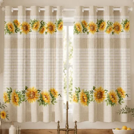 Cortina para cozinha com estampas decorativas