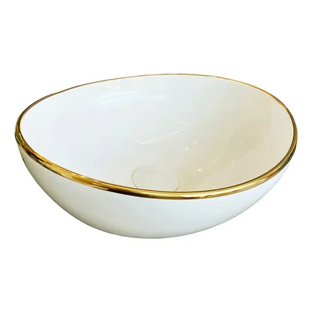 Cuba de banheiro cerâmica branca linha Gold 41cm Reno RC8006