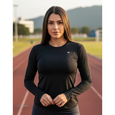 Blusa feminina com proteção UV para atividades físicas