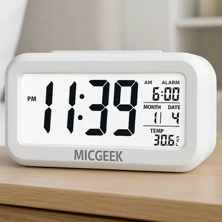 Relógio digital de mesa Micgeek com sensor de temperatura