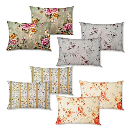 8 Fronhas Avulsas Percal Estampadas Capas C/ziper Kit 4pares