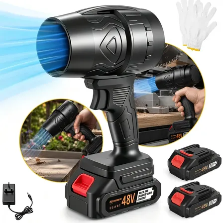 Soprador de folhas portátil 800W com duas baterias de 48V