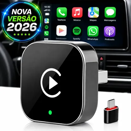 Adaptador Carplay Android Auto Multimídia Landara 2 em 1