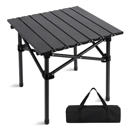 Mesa Dobrável Portátil Alumínio Camping Praia Churrasco Preto