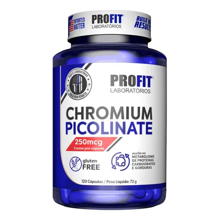 Picolinato De Cromo 120 Cáps Chromium Picolinate - Profit F Sabor Sem sabor