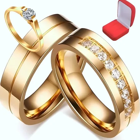 Par de alianças em 6mm banhadas a ouro 18k