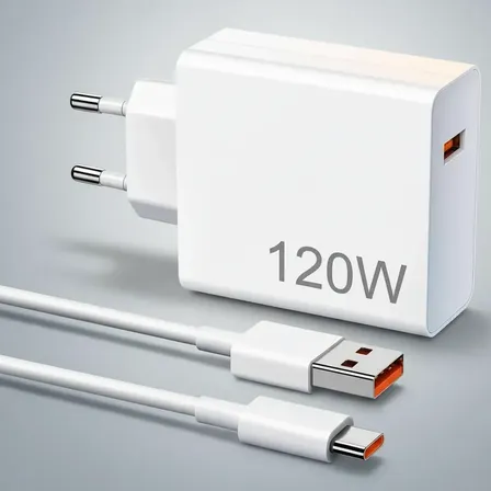 Carregador Turbo 120w Usb-c Para Xiaomi Poco Redmi Rápido Branco