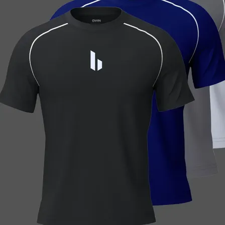 Kit com 4 camisetas de academia em poliéster dry fit