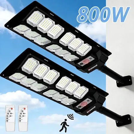 Kit com 2 luminárias solares externas na cor preta