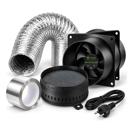 Kit Exaustor 150mm + Filtro Odor Carvão + Duto Grow Indoor