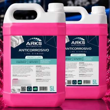 Kit com 2 unidades de anticorrosivo para radiador Arks Premium na cor rosa-chiclete