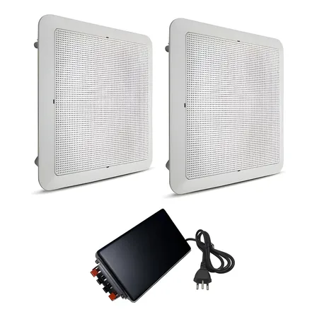 Caixas De Som Arandela 100w Rms + Amplificador Bluetooth 5.0 Branco 100 W 127/220v