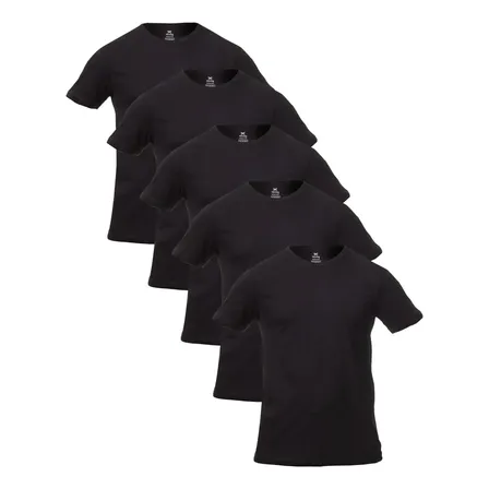 Kit com 5 camisetas masculinas básicas Hering na cor preta