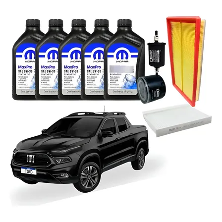 Kit revisão Fiat Toro 1.3 Turbo contendo filtros para modelos de 2021 a 2025