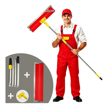 Desempenadeira 60cm com suporte para massa corrida e extensor de 1,6m