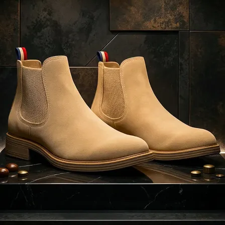 Botina Chelsea Masculina Camurça Bico Estilo Country