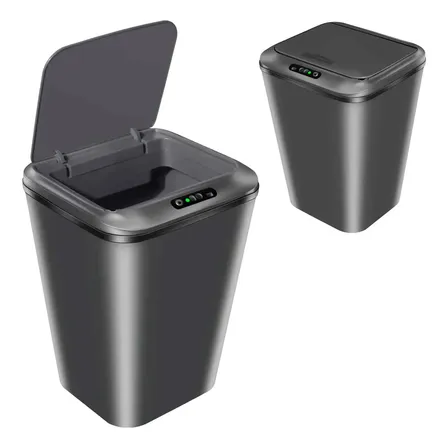 Lixeira inteligente automática recarregável USB na cor cinza