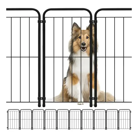 Cercado Pet 75 Cm Altura Em Aço 5 8 10 Módulos Casa & Pets Preto