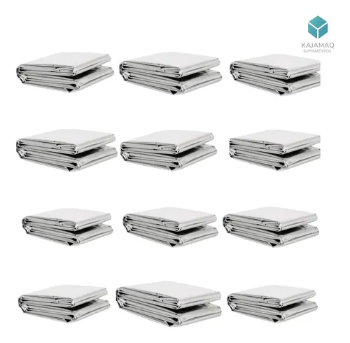 12 Mantas Térmica Aluminizada Para Emergência Resgate Cobertor Isolante Térmico Para Acampamento Camping Manta Emerg Termica Prateada 2,10cm X 1,40cm Saco Corporal Aluminizado Coberto Frio Legendario