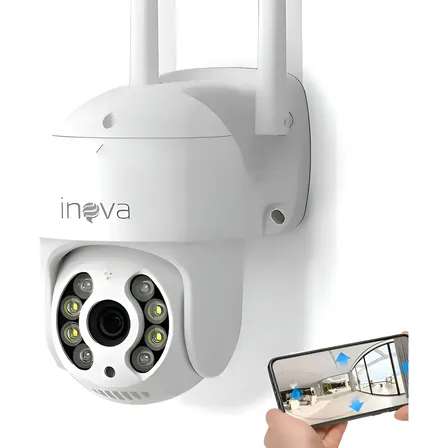 Câmera de segurança externa IP Wi-fi Inteligente com alarme, 360° Full HD PTZ