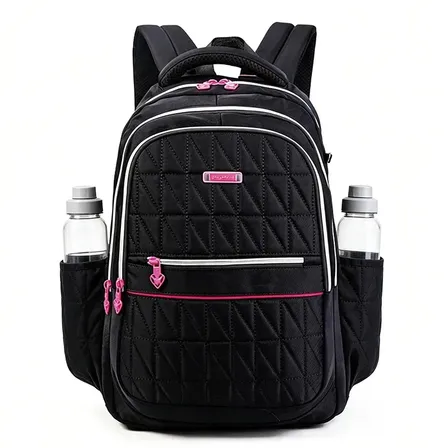 Mochila feminina com grande capacidade e compartimentos multicamadas