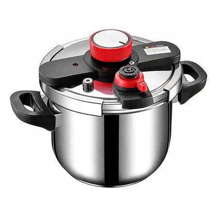 Panela de pressão 8 litros inox prateada