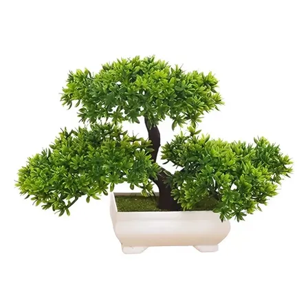 Planta Bonsai Vaso Artificial Flores Realista Decoração Mesa Verde