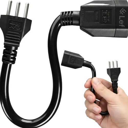 Adaptador de Tomada Two Lef 20A para 10A com Cabo de 25cm Bivolt