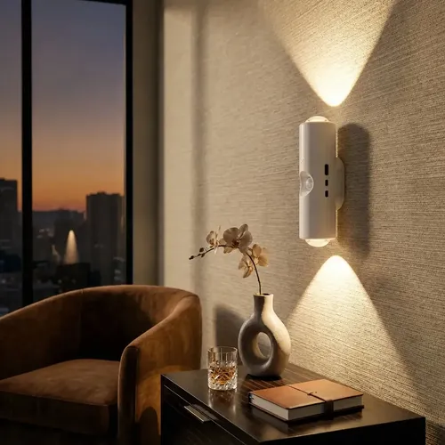 Arandela Led Com Sensor De Presença Sem Fio Recarregável Usb 127/220v Branco