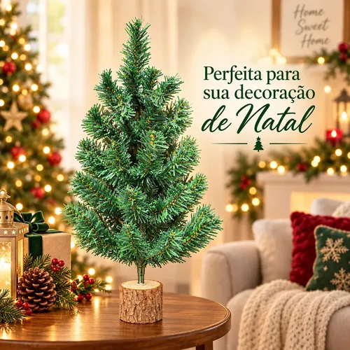 Arvore De Natal De Mesa Premium Luxo Tradicional Verde Pinheiro Canadense Cheio Enfeite Natalino Decoração De Escritório Apartamento 45cm - Petite Flô
