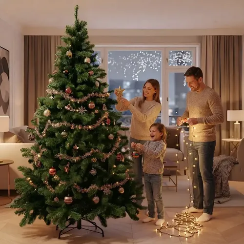 Arvore De Natal Luxo Grande 240 Cm 2000 Galhos Decoração Verde