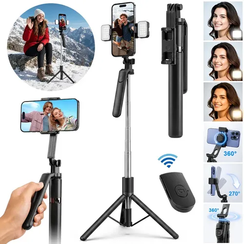 aweshine Tripé / Bastão R16D Para Celular Portátil Até 1,70 M Com Bluetooth Controle,Celular Rotação