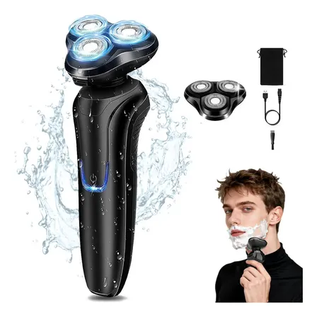 Barbeador Elétrico Ipx7 À Prova D'água Recarregável Usb - Rotativo 4d Flutuante, Auto Afiável, Bivolt