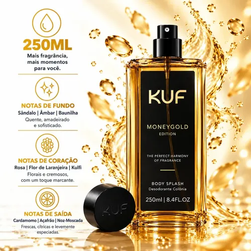 Body Splash Kuf Moneygold 250ml Masculino Importado
