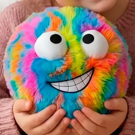 Bola De Pelúcia Inflável Monstros Coloridos + Bomba De Ar Boozinho Monstros Crazy Coloridos