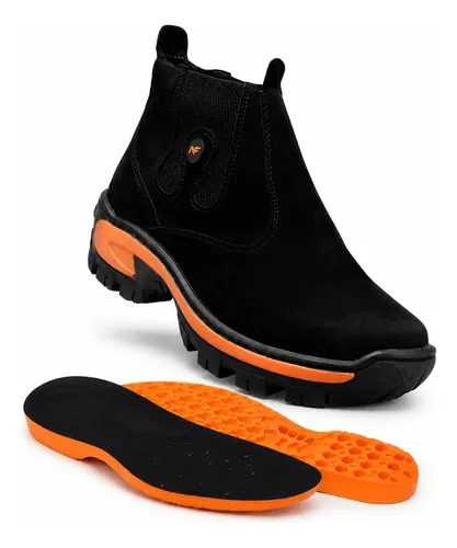 Bota Coturno Adventure Couro Kit Palmilha Reforçado Pvc 3080 Preto Liso 43 Br
