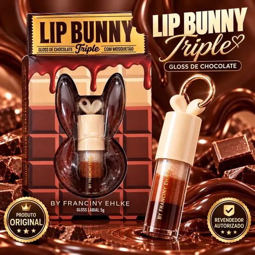 Brilho Labial Franciny Ehlke Lip Gloss Chocolate Mosquetão Chocolate