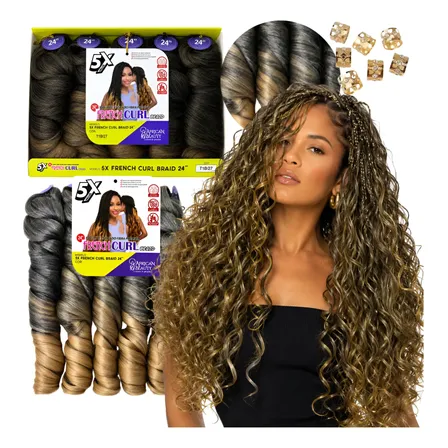 Cabelo French Curl 400g Fulani Crochet Gypsy Braid Premium Ombre Mel #t1b/27