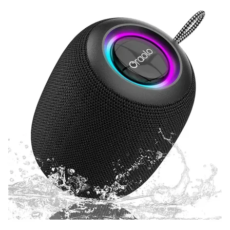 Caixa de Som Oraolo BS-01 Bluetooth Preta IPX7, 15W com LED e 30H de Bateria