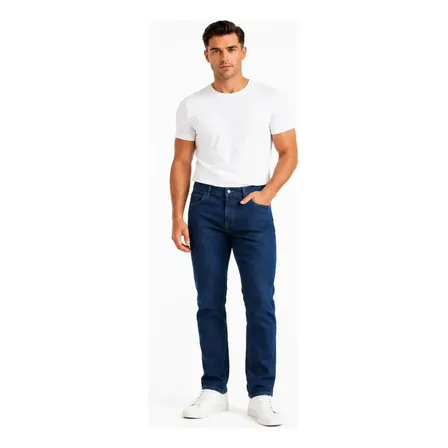 Calça Jeans Masculina Azul Escuro Bolsos Belo Fio
