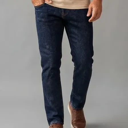 Calça Jeans Masculina Com Elastano Reta Tradicional Trabalho Azul Escura 48