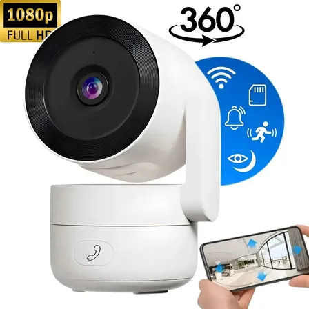 Câmera De Segurança Externa Wifi 2k Hd 355° Botão Ligação Branco