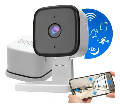 Câmera De Segurança Interna Wifi Noturna Sensor Movimento Branco