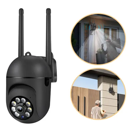 Câmera De Segurança Wifi Externa Com Detecção De Movimento Preto