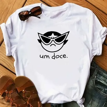 Camiseta Um Doce T-shirt Docinho Lindinha 100% Algodão
