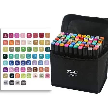 Caneta Brush Pen 60 Canetas Brush De Cores Sortidas Kit Cane 60 Cores