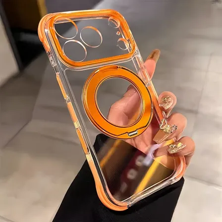 Capa Absorção De Impacto Avançada Para iPhone 17 18 Pro Max Laranja Transparente 17promax/18promax