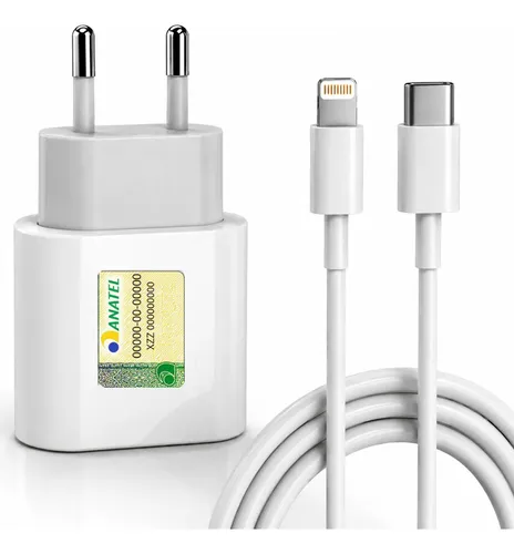 Carregador Turbo 20w Usb-c Rápido Para iPhone 11 12 13 14 Xr Branco
