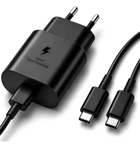 Carregador Turbo Usb-c Para Samsung A15 A34 S22 S24 Ultra Preto
